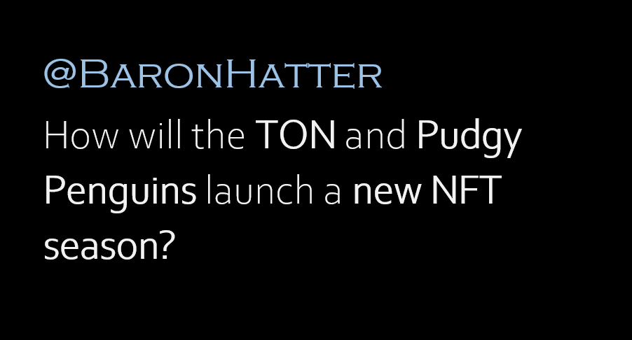 BaronHatter's tweet image. BIG THREAD ABOUT NFT-STICKERS ON TON
How will the @ton_blockchain and @pudgypenguins launch a new NFT season? And what do stickers have to do with it? #TON_Contest

The idea behind this thread is to cover in real time the story of the TON and Penguins collaboration that will…