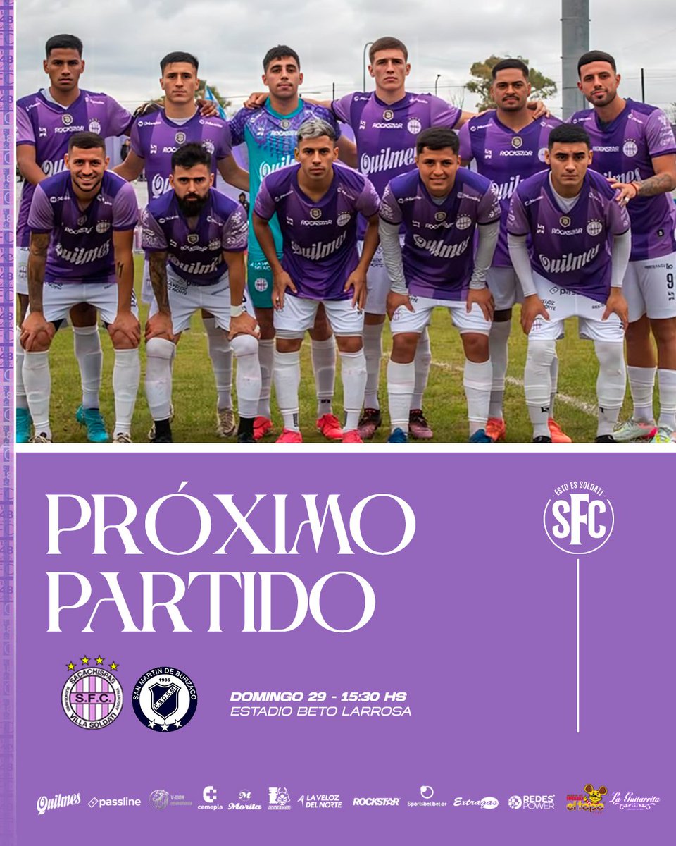 SacachispasOK's tweet image. Próximo partido, nueva ilusión 💜

Otros laburadores que van por la hazaña...Los esperamos el domingo 15.30 en Soldati.