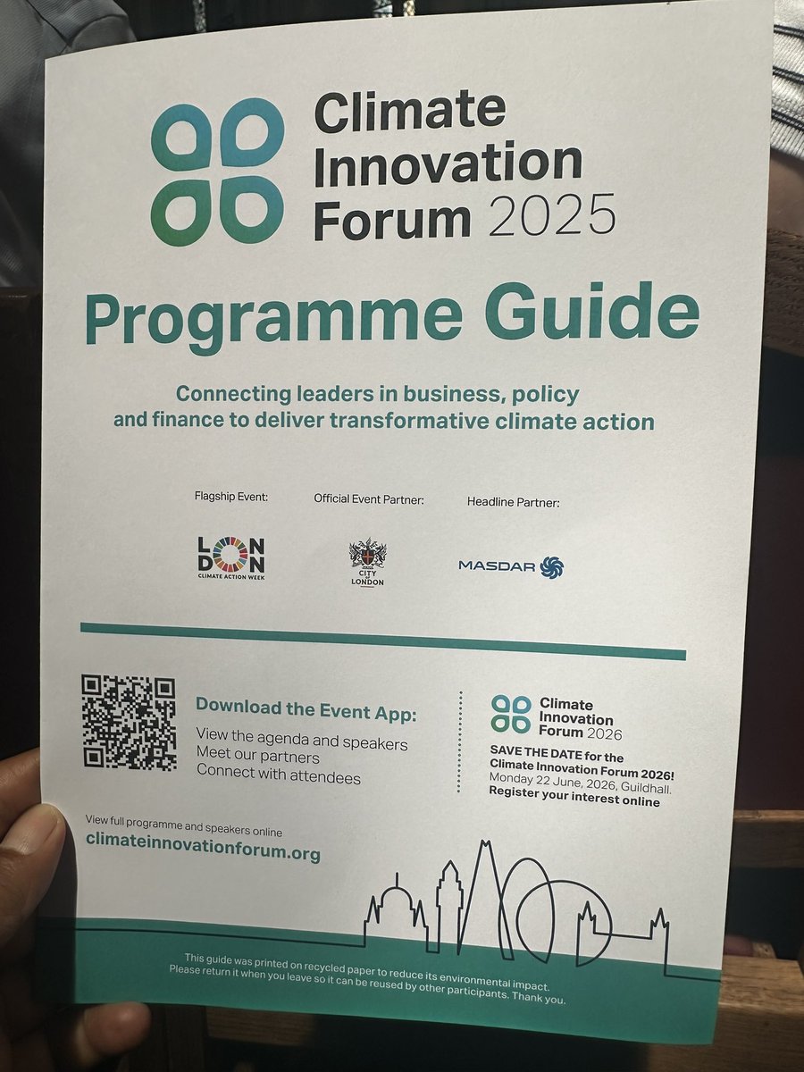 OvaisSarmad's tweet image. Pleasure to be at #London Climate Innovation Forum 2025 today during #LondonClimateWeek #LCW. Encouraging to witness the excitement &amp;amp; enthusiasm at the events &amp;amp; discussions in the halls &amp;amp; corridors of London #Guildhall. There are many events focused on real-life #ClimateAction