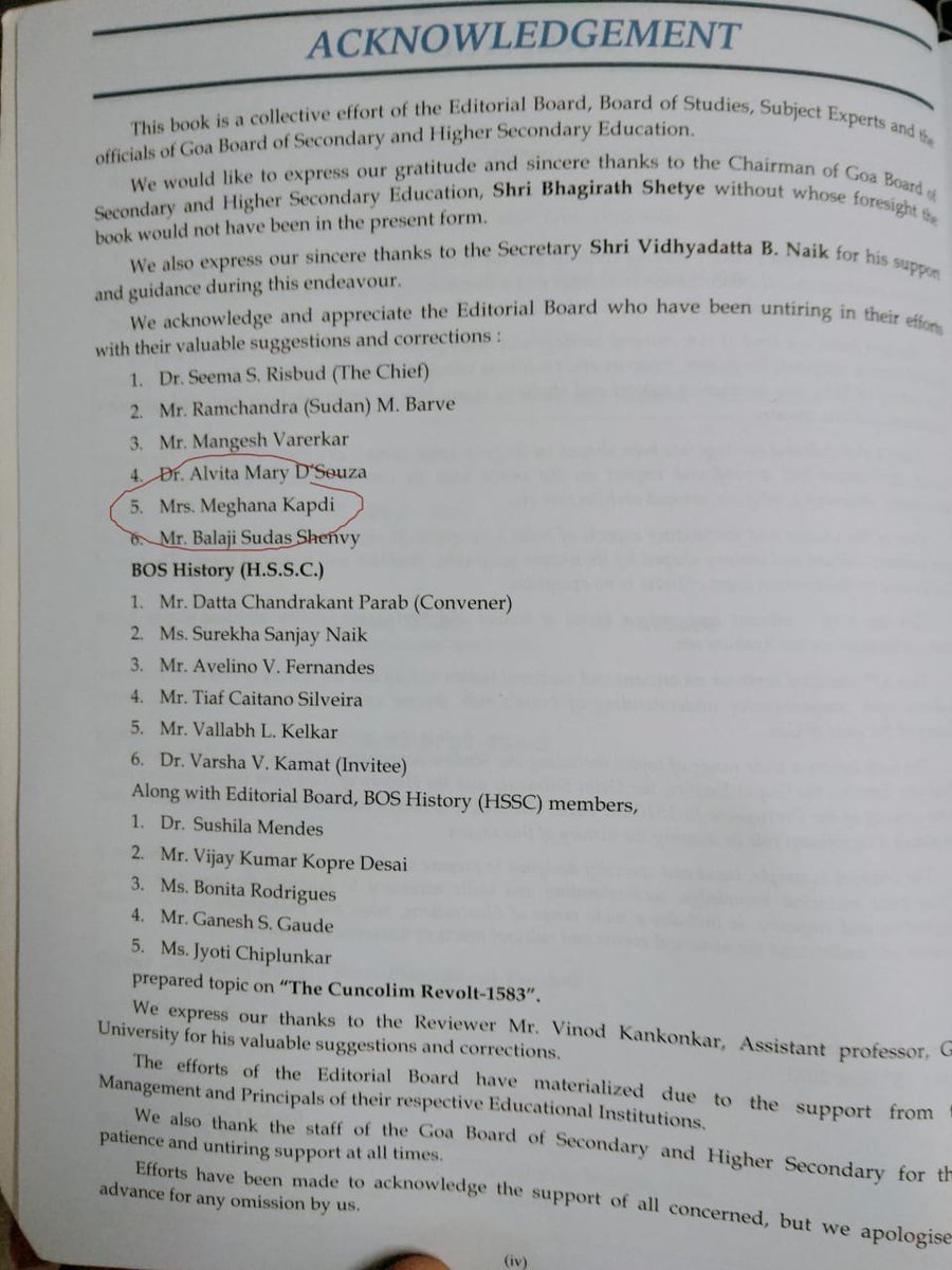 vmsclgoa's tweet photo. Congratulations to VMSCL faculty member Ms. Meghana Kapdi, for her contribution as a member of the editorial board for the 11th Std History textbook of the Goa Board of Secondary and Higher Secondary Education. 

A meaningful achievement and a valuable contribution! https://t.co/9pyHNEBpvg
