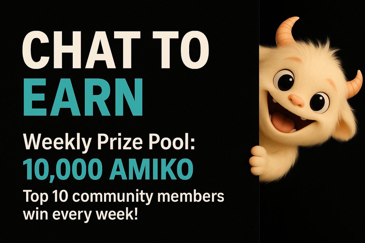 Amiko (@hey_amiko) on Twitter photo 📢 Amiko Chat-to-Earn is LIVE! 💬💸
We're rewarding our most active community members!
🏆 Top 10 chatters (via Mee6) will split 100,000 $AMIKO
🗓️ June 25 – July 1
Join the Discord → discord.gg/amiko
Let’s build Amiko, one message at a time 💥
 #Web3Rewards #airdrops 📢 Amiko Chat-to-Earn is LIVE! 💬💸
We're rewarding our most active community members!
🏆 Top 10 chatters (via Mee6) will split 100,000 $AMIKO
🗓️ June 25 – July 1
Join the Discord → discord.gg/amiko
Let’s build Amiko, one message at a time 💥
 #Web3Rewards #airdrops