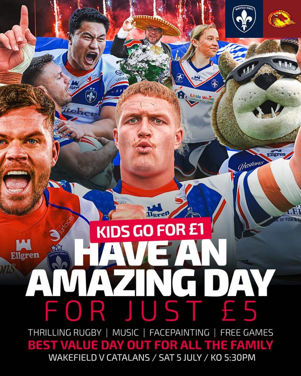 🎟️ Tickets are selling fast for our game against Catalans Dragons on Saturday 5th July!!

The Neil Fox MBE Stand and AEG North Stand are SOLD OUT already!!

Don't miss out on this incredible offer to watch the best value Rugby action!!

👉🏻 wttickets.fixturesdigital.com/match-tickets

#UpTheTrin
