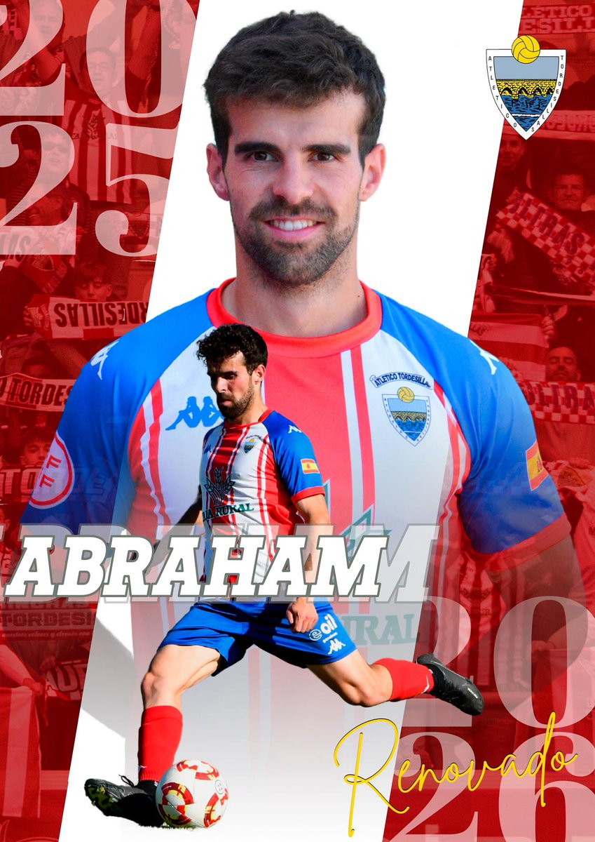 Atlético Tordesillas (@atcotordesillas) on Twitter photo ℹ️ Abraham continuará una temporada más en el <a href="/AtcoTordesillas/">Atlético Tordesillas</a> Y ya van diez.
El defensor vallisoletano renueva tras una temporada en la que participó en 39 partidos oficiales y anotó dos goles. Pieza fundamental dentro y fuera del campo.
#VamosTorde💪 ℹ️ Abraham continuará una temporada más en el <a href="/AtcoTordesillas/">Atlético Tordesillas</a> Y ya van diez.
El defensor vallisoletano renueva tras una temporada en la que participó en 39 partidos oficiales y anotó dos goles. Pieza fundamental dentro y fuera del campo.
#VamosTorde💪