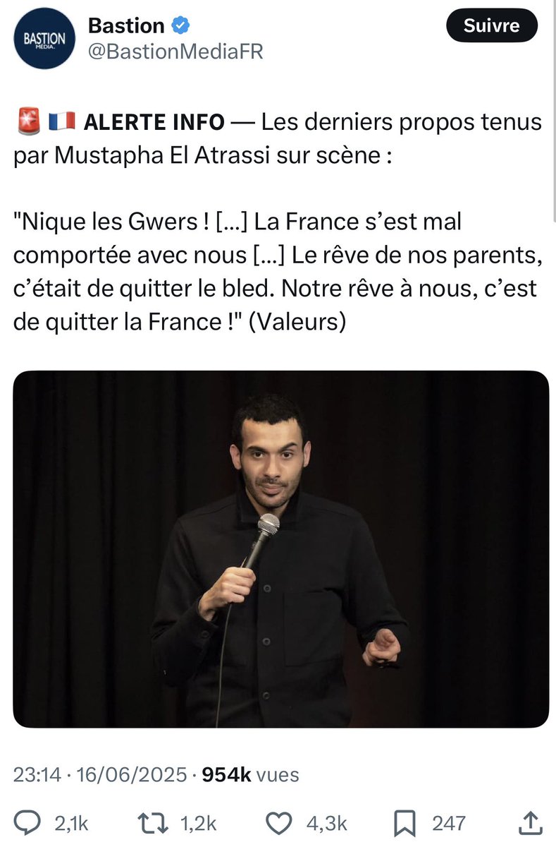 Lettre ouverte à Mustapha El Atrassi

J’ai hésité mais après plusieurs jours de réflexion, j’ai décidé de t’écrire cette lettre ouverte pour te dire publiquement ce que je pense de ton attitude.
Tu sembles avoir un sérieux problème avec l’identité française. Après une longue