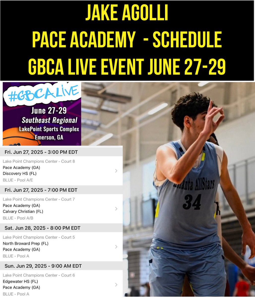 C. Miller (@atlallstars_) on Twitter photo Come watch Jake Agolli - Pace Academy
6’10 floor stretcher! High IQ, great passer. @AtlAllStars <a href="/Pace_Hoops/">Pace Academy Men’s Basketball</a> <a href="/RYZEHoops/">RYZE Hoops</a> <a href="/TMarkwith14/">Trent Markwith</a> <a href="/OntheRadarHoops/">Shun Williams</a> <a href="/KyleSandy355/">Kyle Sandy</a> <a href="/RiseCircuit/">UA Rise Circuit</a> Come watch Jake Agolli - Pace Academy
6’10 floor stretcher! High IQ, great passer. @AtlAllStars <a href="/Pace_Hoops/">Pace Academy Men’s Basketball</a> <a href="/RYZEHoops/">RYZE Hoops</a> <a href="/TMarkwith14/">Trent Markwith</a> <a href="/OntheRadarHoops/">Shun Williams</a> <a href="/KyleSandy355/">Kyle Sandy</a> <a href="/RiseCircuit/">UA Rise Circuit</a>