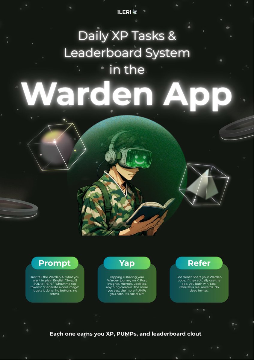 𝘌𝘷𝘦𝘳 𝘱𝘭𝘢𝘺𝘦𝘥 𝘢 𝘨𝘢𝘮𝘦 𝘸𝘩𝘦𝘳𝘦 𝘺𝘰𝘶 𝘭𝘦𝘷𝘦𝘭 𝘶𝘱 𝘣𝘺 𝘥𝘰𝘪𝘯𝘨 𝘤𝘰𝘰𝘭 𝘴𝘵𝘶𝘧𝘧?

Well, <a href="/wardenprotocol/">Warden</a> App made that a thing for crypto too. 🎮

Here’s how Daily XP and Leaderboards turn your wallet into a game of growth (and rewards):
🧵👇

You wake up.