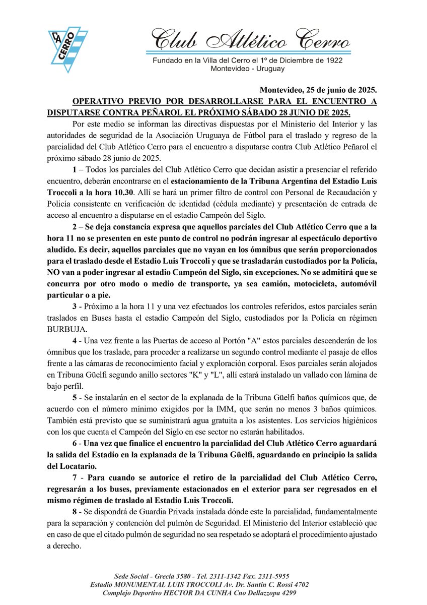 ℹ️𝐏𝐫𝐨𝐭𝐨𝐜𝐨𝐥𝐨 𝐩𝐚𝐫𝐭𝐢𝐝𝐨 

#SomosElBarrio | #IdentidadCerro