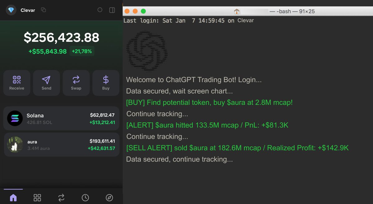 ChatGPT Trading Bot is real money printer.

0.2 $SOL → 281 $SOL in just 5 days.

No coding skills needed. Anyone can do this.

Here’s how to use it and make $3-5k/week passively🧵👇