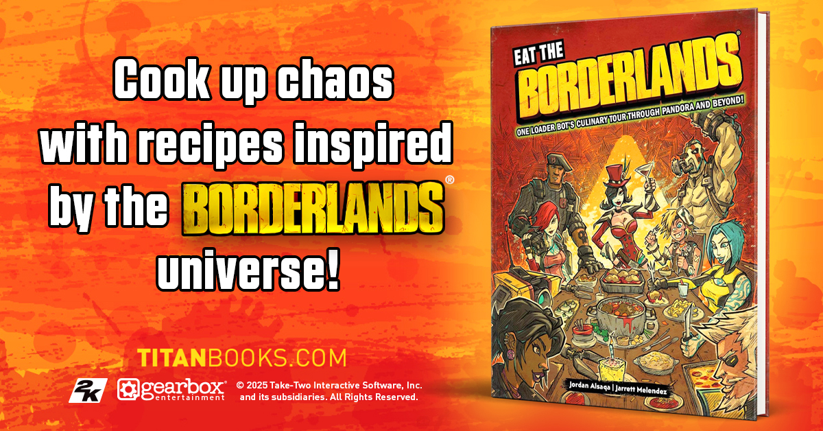 Titan Books (@titanbooks) on Twitter photo Feed your inner Vault Hunter as you survive the wild and crazy world of Borderlands®!
EAT THE BORDERLANDS
Pre-order your copy now: bit.ly/3YSRk2A
<a href="/Borderlands/">Borderlands</a> #Borderlands #EatTheBorderlands Feed your inner Vault Hunter as you survive the wild and crazy world of Borderlands®!
EAT THE BORDERLANDS
Pre-order your copy now: bit.ly/3YSRk2A
<a href="/Borderlands/">Borderlands</a> #Borderlands #EatTheBorderlands