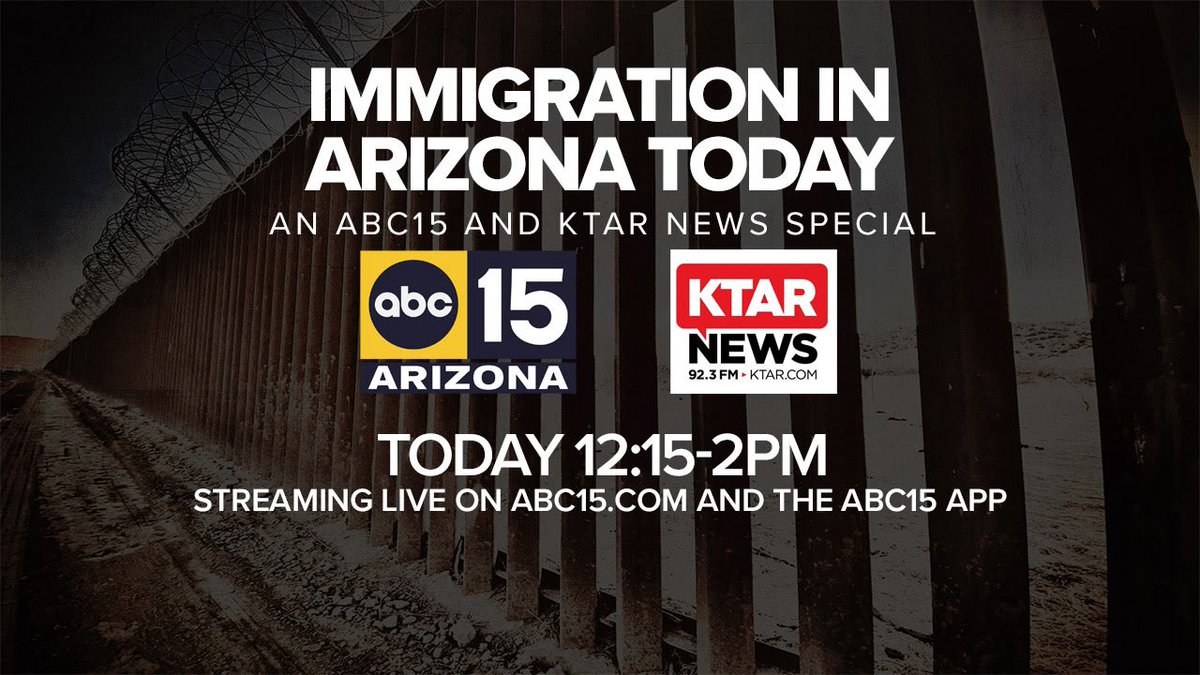 Tune in for our special conversation on Immigration with our news partners <a href="/KTAR923/">KTAR News 92.3</a> starting at 12:15pm!