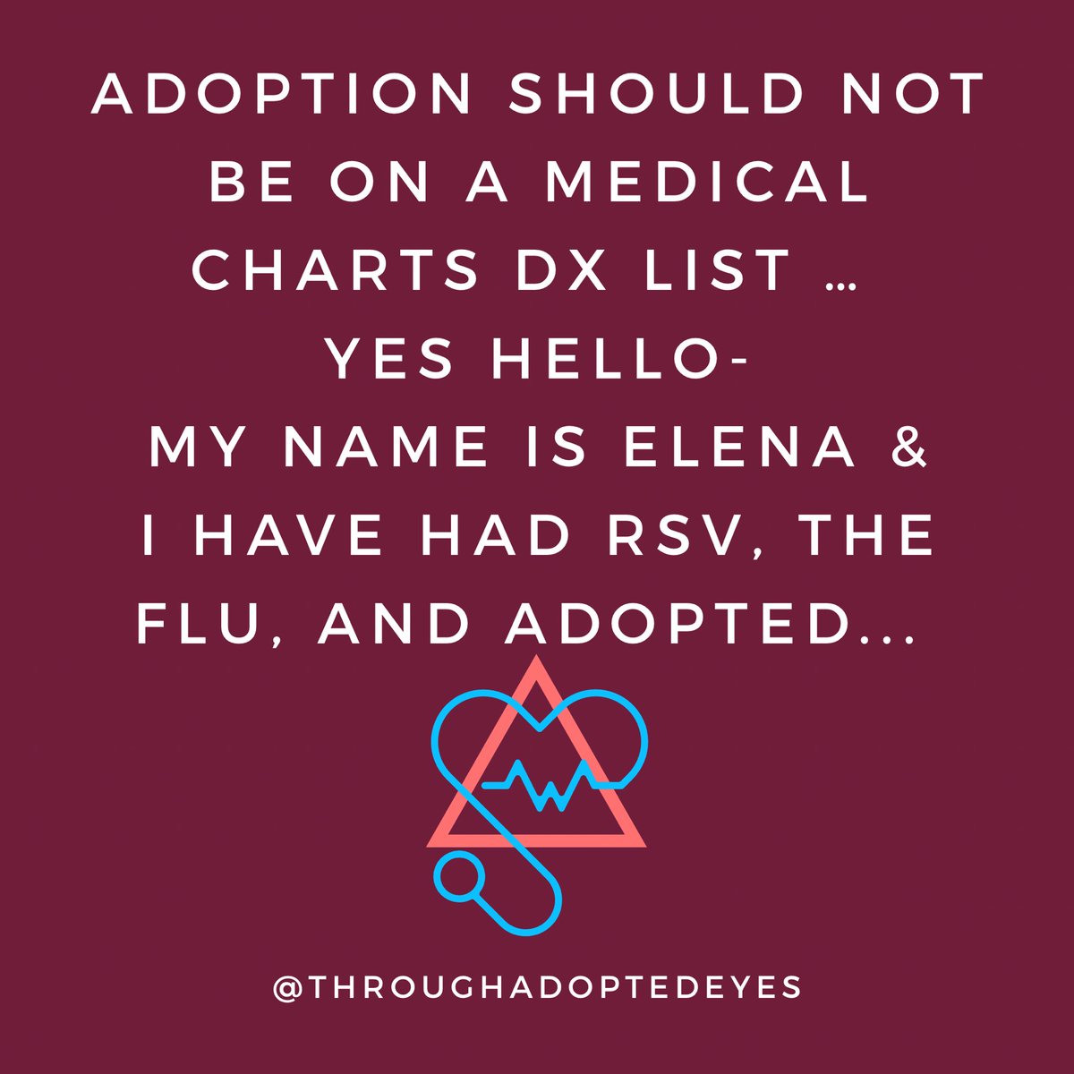 AdoptedEyes's tweet photo. There are so many other options for accurate documentation! Putting adoption in the diagnosis section is harmful. Putting this in the social history or narrative makes more sense. I can’t believe this still happens. :( #adopteeproblems #adopted #medicalschoolshouldteachthis https://t.co/uuJ2lddlrc