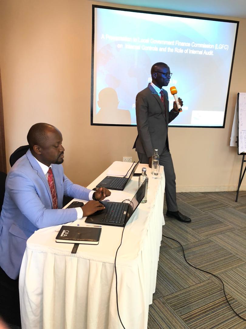 Mr. Kirungi Ronald from the Institute of Internal Auditors &amp; Mr. Amanya Allan K from the Petroleum Authority of Uganda shared insights on internal controls, risk mgt &amp; internal audit's role in enhancing public fin. mgt &amp; strengthening governance &amp; accountability to LGFC members