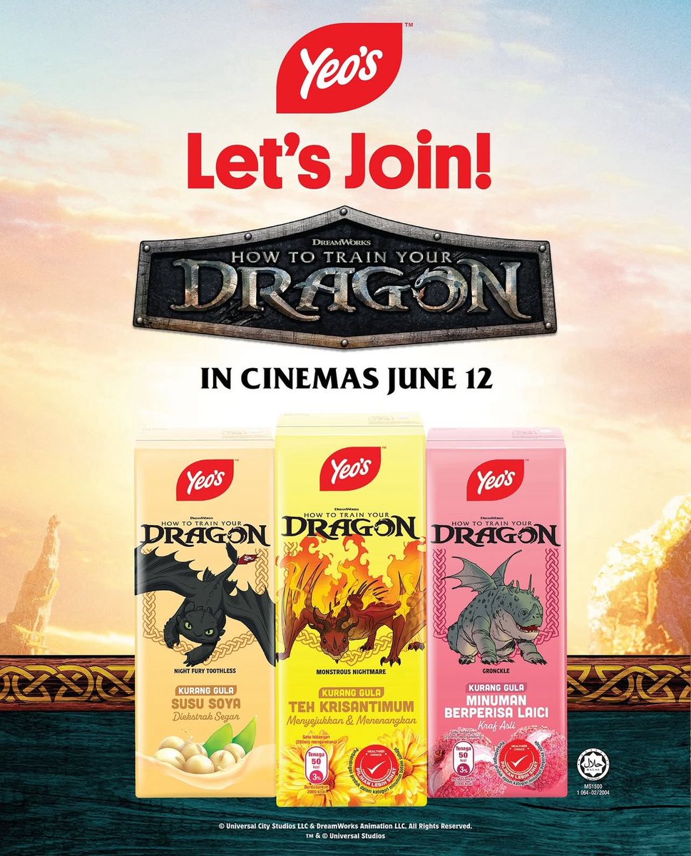 MattNoque's tweet image. 🔥DRAGON FANS, THIS IS YOUR CHANCE!🔥

Sip Yeo’s, join contest &amp;amp; WIN the adventure of a lifetime! 🐲💥

📅 15 May - 26 June 2025
👉 Just spend RM8 on Yeo’s &amp;amp; WhatsApp receipt to enter!

#HowToTrainYourDragon #yeosmy