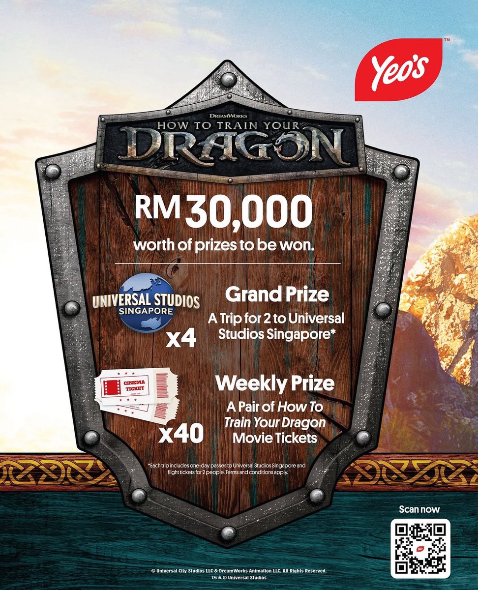 MattNoque's tweet image. 🔥DRAGON FANS, THIS IS YOUR CHANCE!🔥

Sip Yeo’s, join contest &amp;amp; WIN the adventure of a lifetime! 🐲💥

📅 15 May - 26 June 2025
👉 Just spend RM8 on Yeo’s &amp;amp; WhatsApp receipt to enter!

#HowToTrainYourDragon #yeosmy