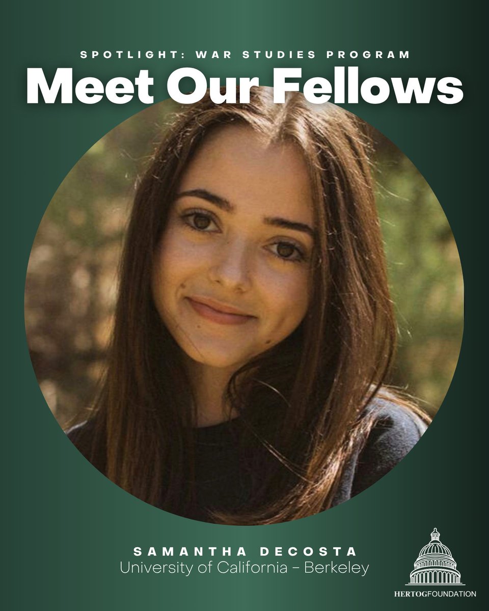 HertogFDN's tweet image. Meet our Fellows from @UCBerkeley!
Samantha DeCosta hopes to pursue a career in foreign policy.
Alexis Eskenazi is a Regents’ and Chancellor’s Scholar.
Eli Glickman will study at @UniofOxford and @KingsCollegeLon.
Alexander Richter will pursue a career in defense analysis.