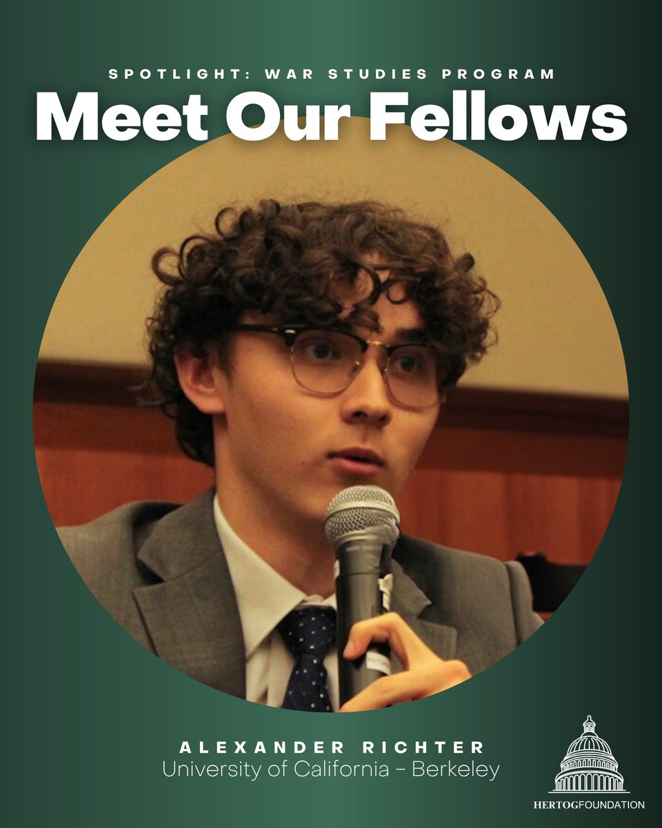 HertogFDN's tweet image. Meet our Fellows from @UCBerkeley!
Samantha DeCosta hopes to pursue a career in foreign policy.
Alexis Eskenazi is a Regents’ and Chancellor’s Scholar.
Eli Glickman will study at @UniofOxford and @KingsCollegeLon.
Alexander Richter will pursue a career in defense analysis.