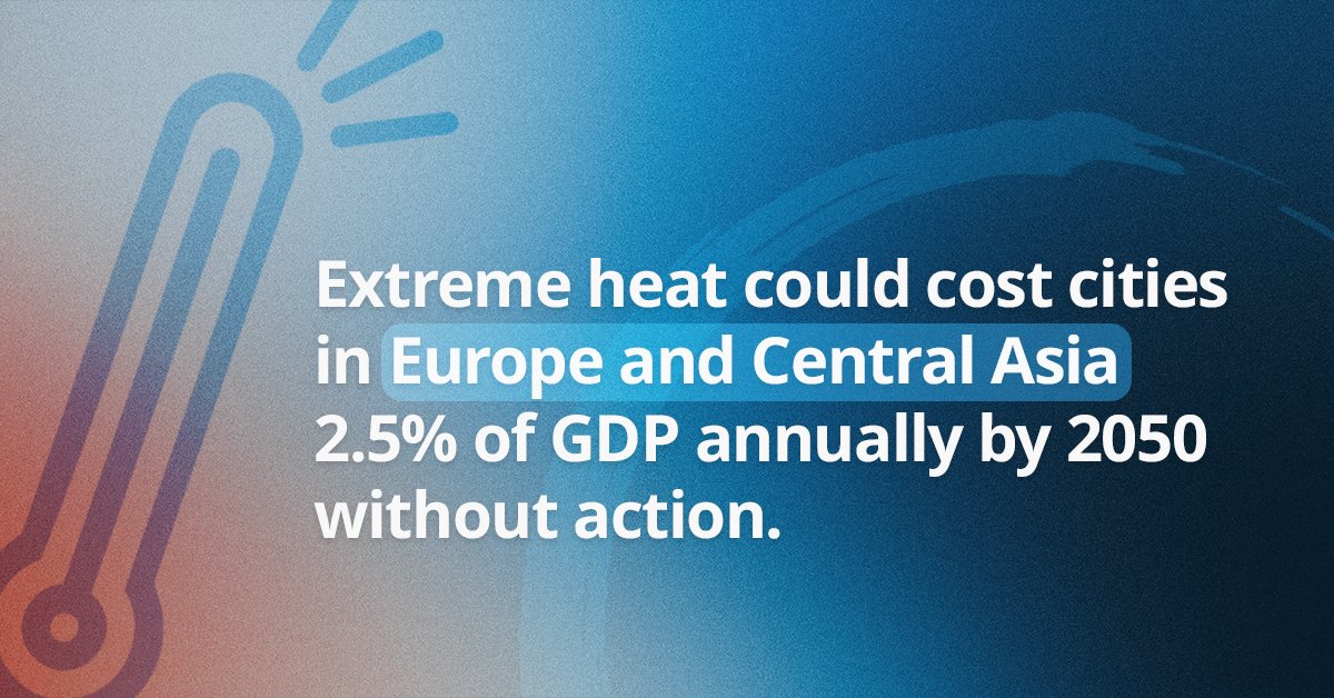How can cities in Europe and Central Asia adapt to the impacts of a hotter future?
❄️ Make urban spaces cooler
🛡️ Protect lives during extreme heat events
🌇 Design infrastructure for heat
🏛️ Embed heat resilience across government
Learn more: wrld.bg/grz550Wfrqb