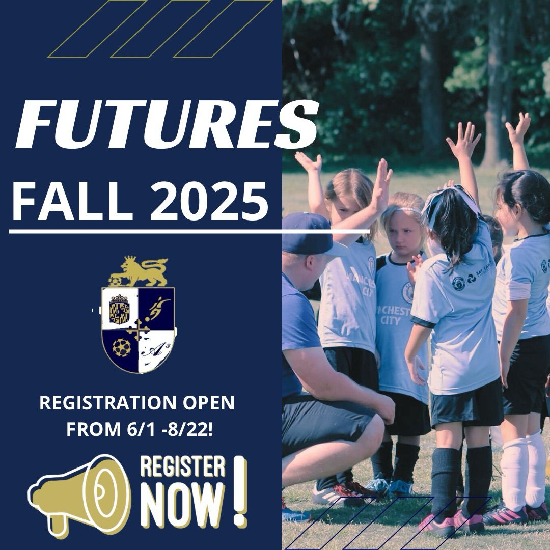 📣 Futures Registration is open for Fall 2025 Season
🗓️ For players born between 2019 and 2022