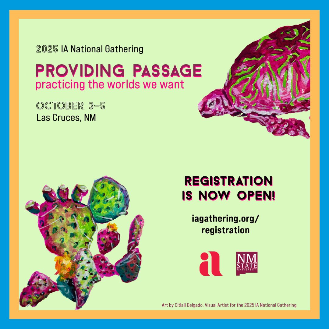 Registration is now open for the 2025 Imagining America National Gathering! The gathering offers participants a 3-day immersive experience exploring how we can build new knowledge &amp; inspire collective imagination towards transformative education &amp; action. iagathering.org/registration/