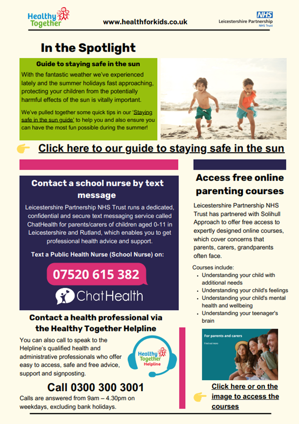Parkland Primary (@parklandsch) on Twitter photo As we count down to the end of term and the upcoming summer holidays, we are delighted to share with you <a href="/LPTnhs/">Leicestershire Partnership NHS Trust</a>'s final Healthy Together newsletter for the 2024/25 academic year.
<a href="/Discoverytrust/">Discovery Trust</a> As we count down to the end of term and the upcoming summer holidays, we are delighted to share with you <a href="/LPTnhs/">Leicestershire Partnership NHS Trust</a>'s final Healthy Together newsletter for the 2024/25 academic year.
<a href="/Discoverytrust/">Discovery Trust</a>
