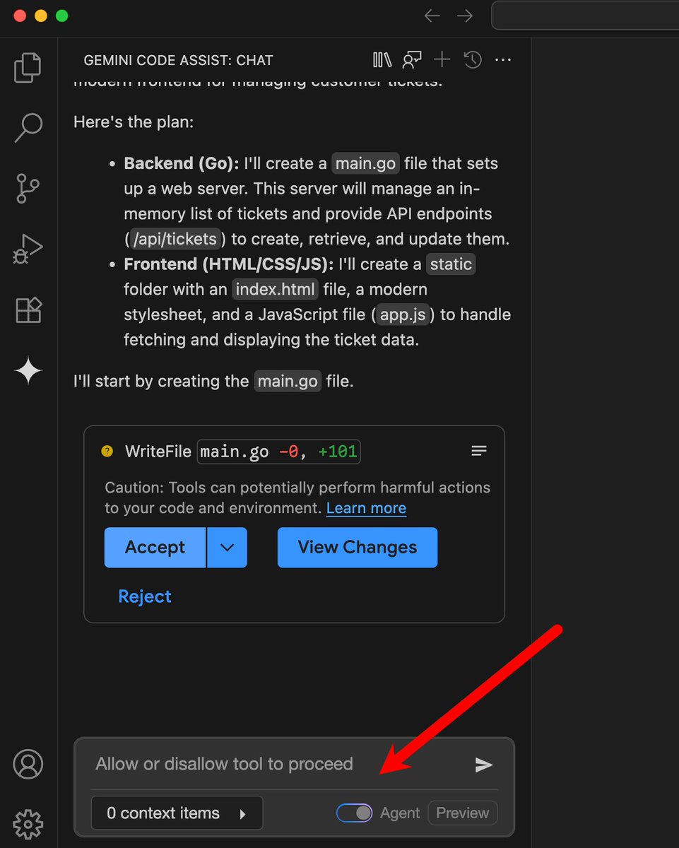 What, the Gemini CLI wasn't enough for you all today? Sheesh.

Ok, how about adding agent mode to <a href="/googlecloud/">Google Cloud</a> Code Assist? Now available to anyone on the Insiders build, you can get agentic coding (powered by the Gemini CLI) right in the IDE.

codeassist.google