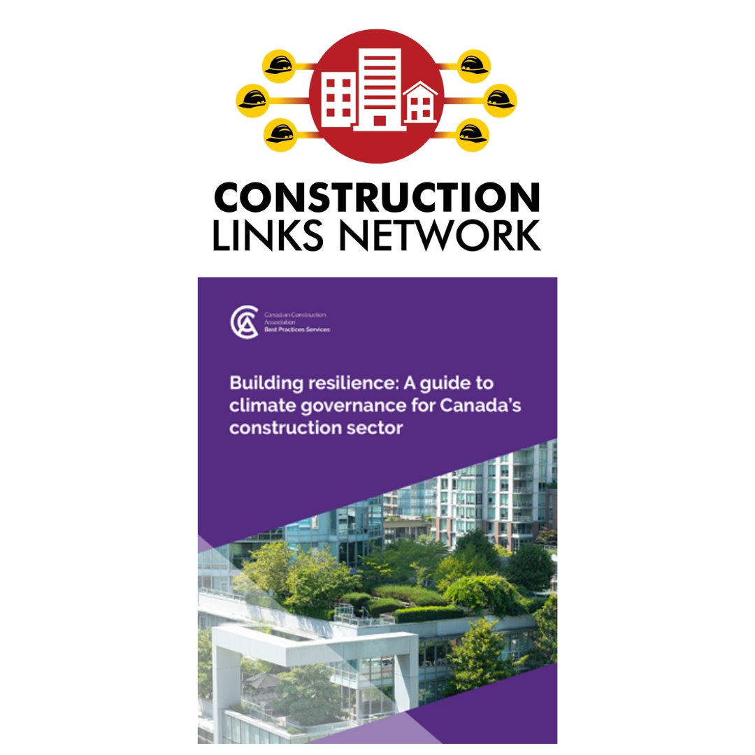 arniegess's tweet image. 🏗️ New guide from CCLI &amp;amp; CCA calls on Canada’s #construction sector to lead on climate resilience! 🌍 Strong governance = stronger, greener communities. 📘🔧 #ConstructionLeadership #ClimateResilience #Sustainability 🌱Download the guide here 👉 t.ly/wuu-4