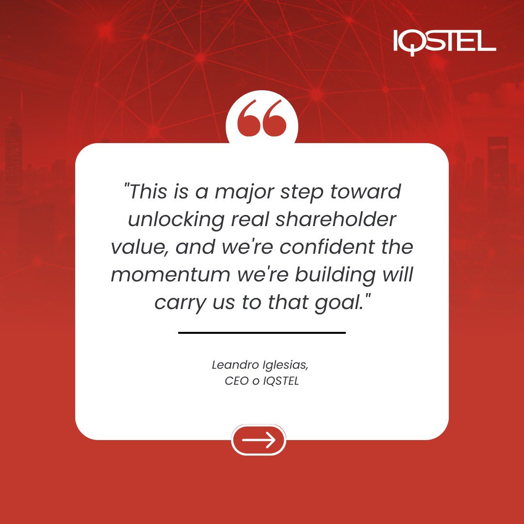 $IQST - $IQSTEL 📣Our CEO on the latest results:
“We remain firmly on track to meet our $340M forecast and reach a $400M run rate by year-end.”🔗goo.su/y6UMN 
#IQSTEL #IQST #NASDAQ #Investing #StocksToWatch #GrowthStocks #future #telecom #fintech #AI #cybersecurity