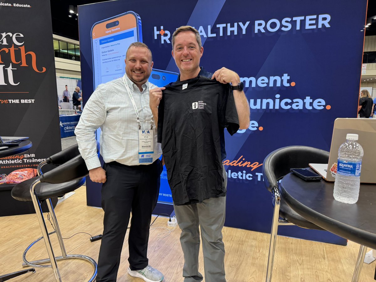 Great seeing <a href="/HealthyRoster/">Healthy Roster</a> today. Proud that <a href="/AkronChildrens/">Akron Children's</a> is a client. Outstanding product and very user friendly. #NATA2025 <a href="/GLATA_updates/">GLATA</a> <a href="/OhioATA/">OATA</a>
