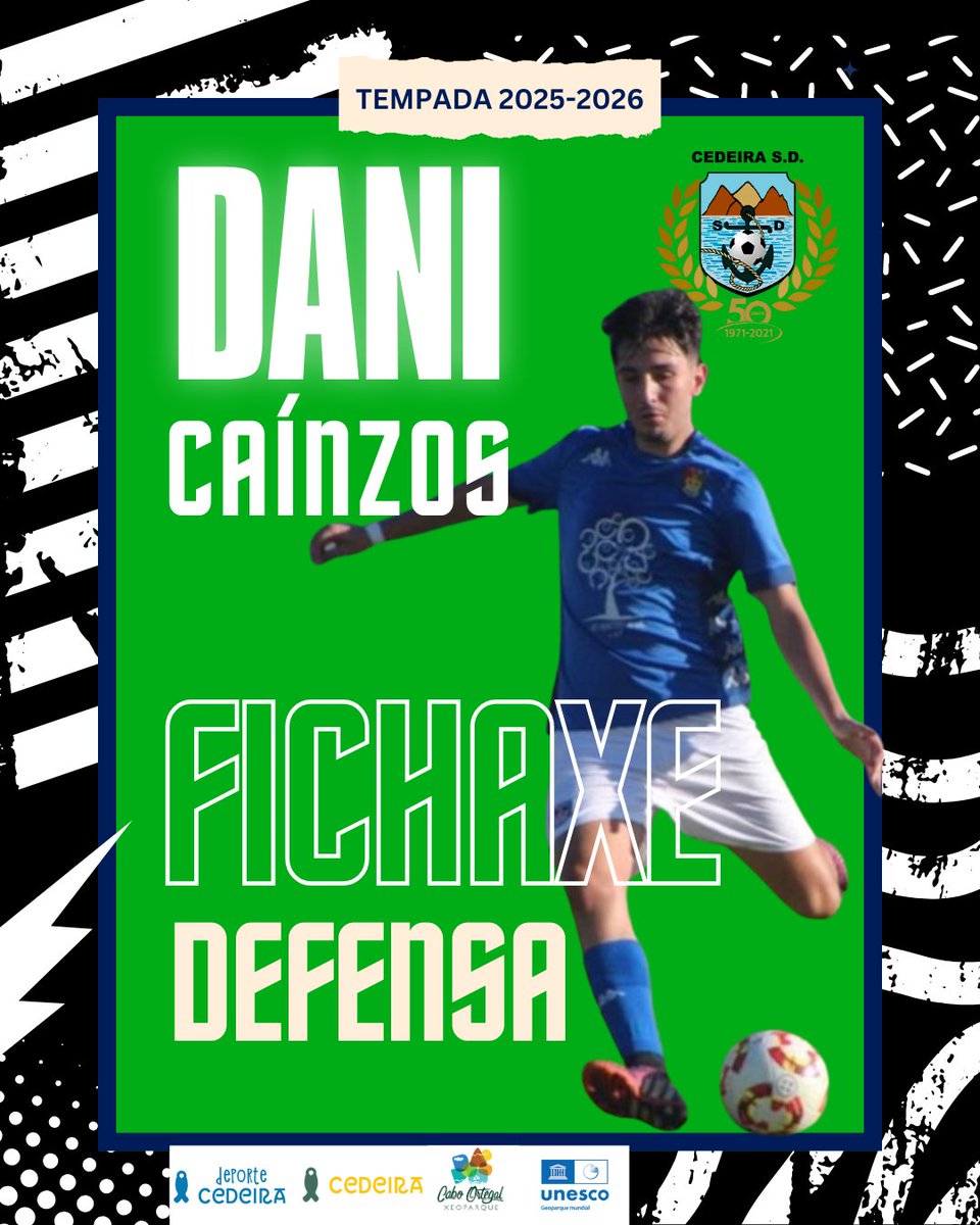 NOVA FICHAXE 🤍🖤👏✍️

🆕️ Tempada 2025-2026

👤Daniel Caínzos Díaz
🏠 Ferrol
⚽️ Central/Lateral
➡️  CD As Pontes 

📝Un gran xogador para a nosa defensa.Un xogador zurdo que pode actuar tanto de central como de lateral.

Moita sorte e benvido a tua casa
 🖤🤍🥰👏