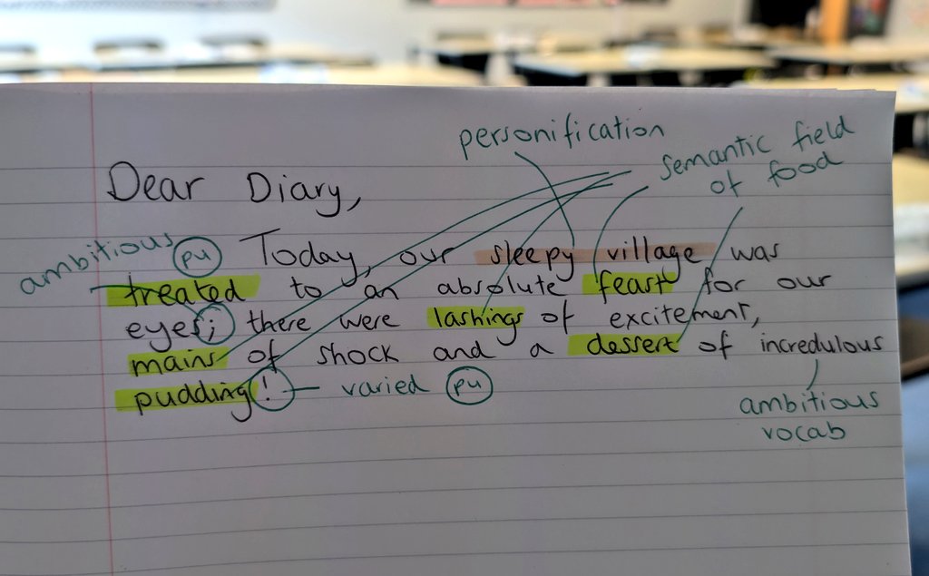 SecondaryEng's tweet image. Had lots of fun using semantic fields, personification, extended metaphor and beautifully ambitious vocabulary today with 7P1! 😎 Green pen to finish and some comparative modelling to finish. 🖋️ #teamenglish
