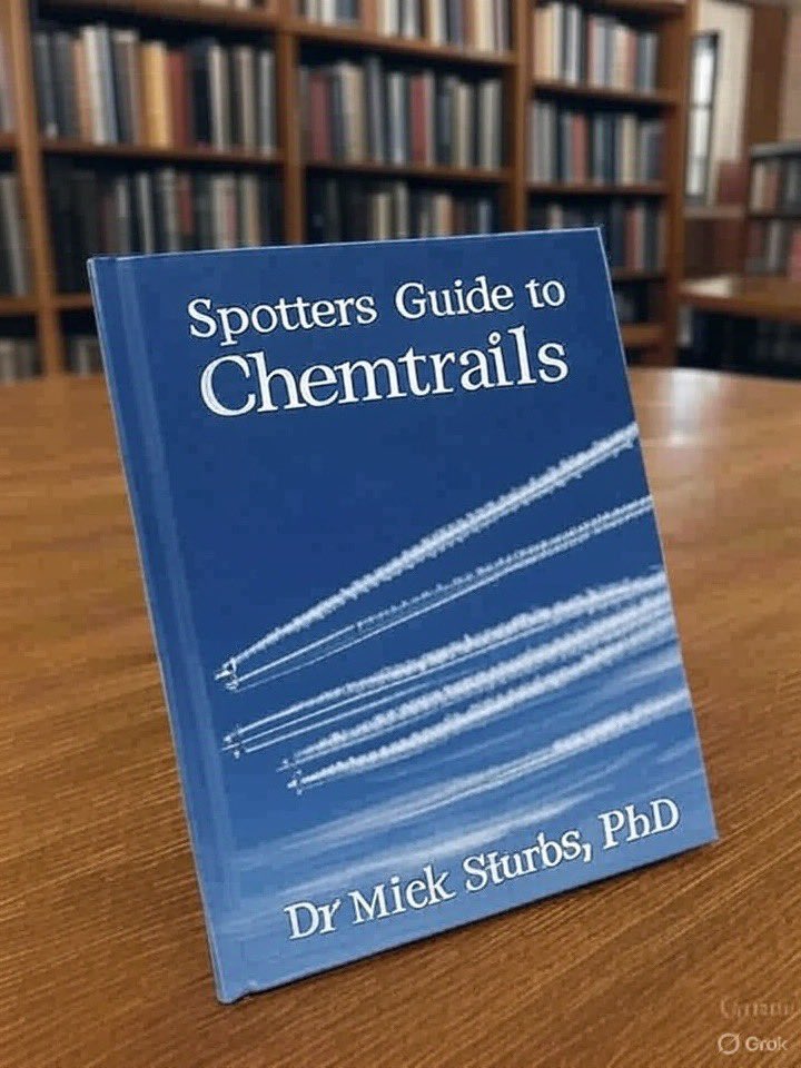 HAARP_UK's tweet image. Our very own chief scientist Mick Sturbs has released a book on #chemtrails.
The book will teach you how to:
- identify a chemtrail
- guess what is in it by poking at dust on your car
- make and monetise scary chemtrail posts on social media
- other vague stuff
Only £44.99