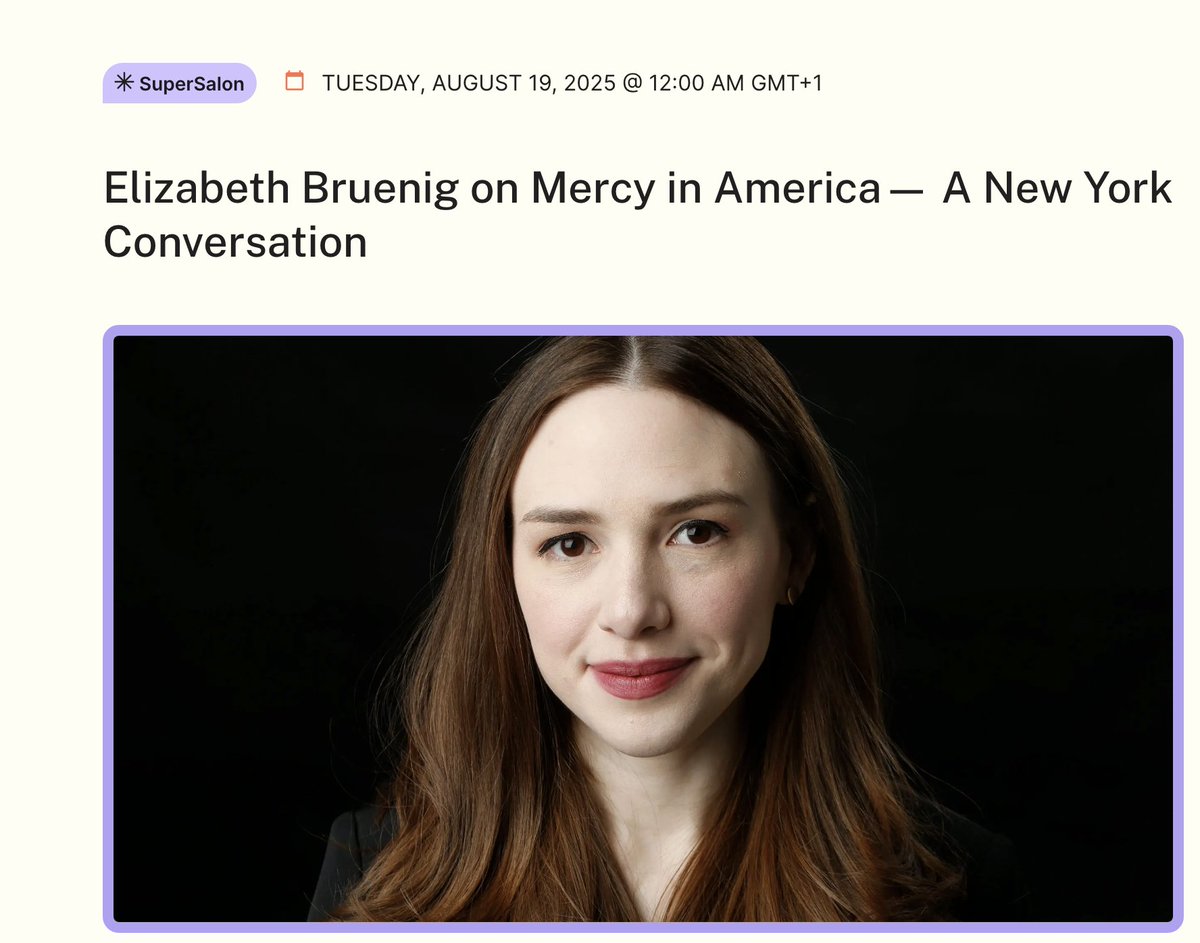João Mateus (@joaolmateus) on Twitter photo I had a long bus ride and decided to read "just a couple of minutes" of Elizabeth Bruening's "On Human Slaughter" and ended up reading the whole thing.
I'm not in NYC, but if anyone is, they should go and see <a href="/TheAnnaGat/">Anna Gát 🧭</a> and <a href="/ebruenig/">Elizabeth Bruenig</a> in their <a href="/interintellect_/">Interintellect 🧭</a> salon. I had a long bus ride and decided to read "just a couple of minutes" of Elizabeth Bruening's "On Human Slaughter" and ended up reading the whole thing.
I'm not in NYC, but if anyone is, they should go and see <a href="/TheAnnaGat/">Anna Gát 🧭</a> and <a href="/ebruenig/">Elizabeth Bruenig</a> in their <a href="/interintellect_/">Interintellect 🧭</a> salon.