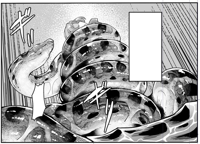 The anaconda squeezed Himawari so tightly that she couldn't move.
---
アナコンダがひまわりを締め付けて、動けなくしてしまった。 