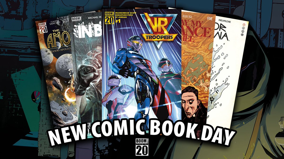 30 years in the making and it’s finally here… V.R. TROOPERS #1 is out now for New Comic Book Day!

Don’t forget returning favorites IN BLOOM #5, WHEN I LAY MY VENGEANCE UPON THEE #5, MINOR ARCANA #8, and THE AMORY WARS: NO WORLD FOR TOMORROW #12 at your local comic shop too!