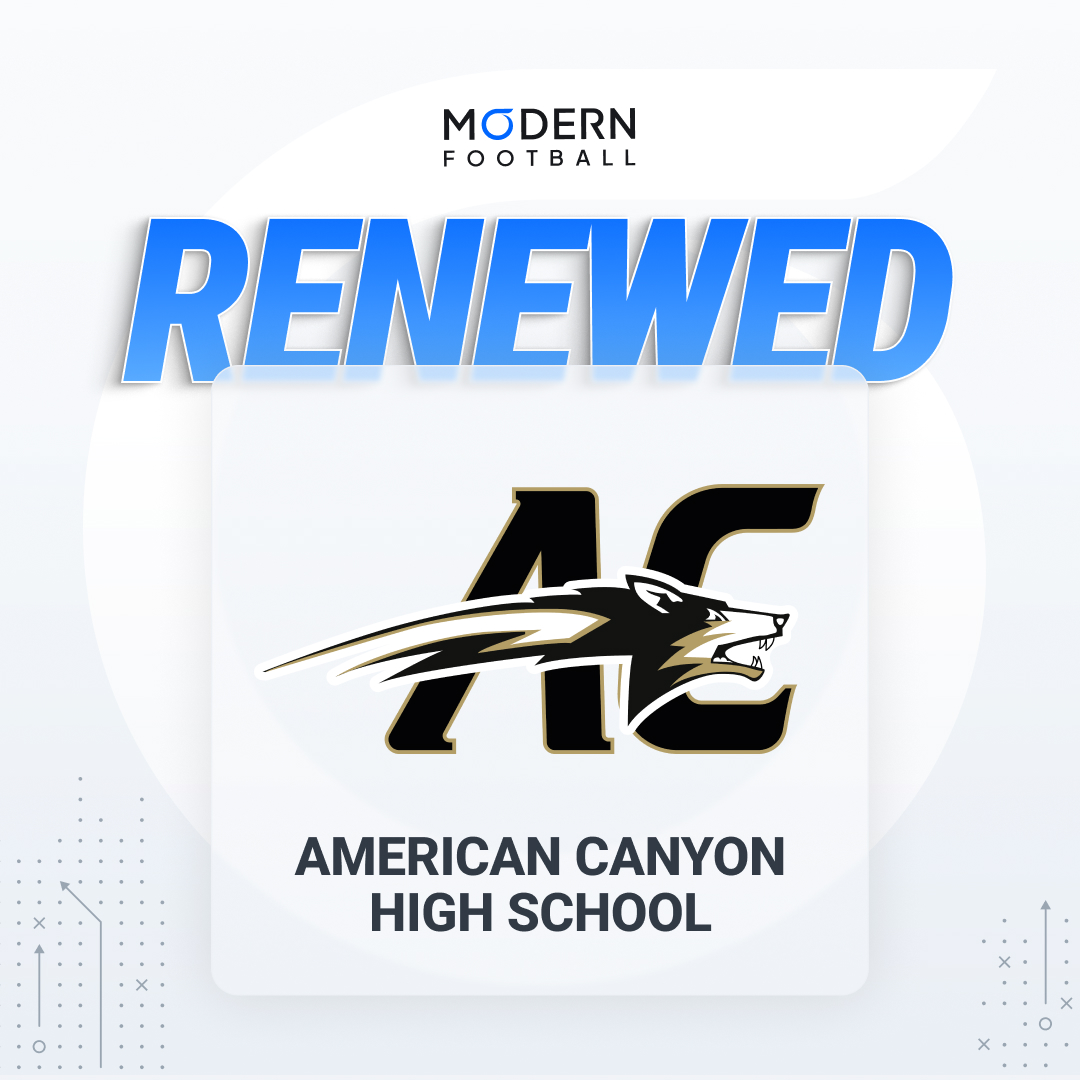 modernFB's tweet image. American Canyon renews with Modern Football!
Welcoming back the 2024 D5 State Champions, @ACHS_Wolves_FB, led by their new Head Coach, Marcellus Holmes! “Modern Football helps us navigate during key moments in game, as well as guides our halftime adjustments for success! We are…