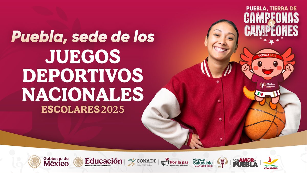 ¡Puebla late al ritmo del deporte! 💙🏅
Hoy somos sede, pero también somos hogar, corazón y fuerza de miles de sueños que llegan desde todo el país.

Los Juegos Deportivos Nacionales Escolares 2025 no solo se viven aquí, también se sienten en cada rincón de esta tierra que recibe