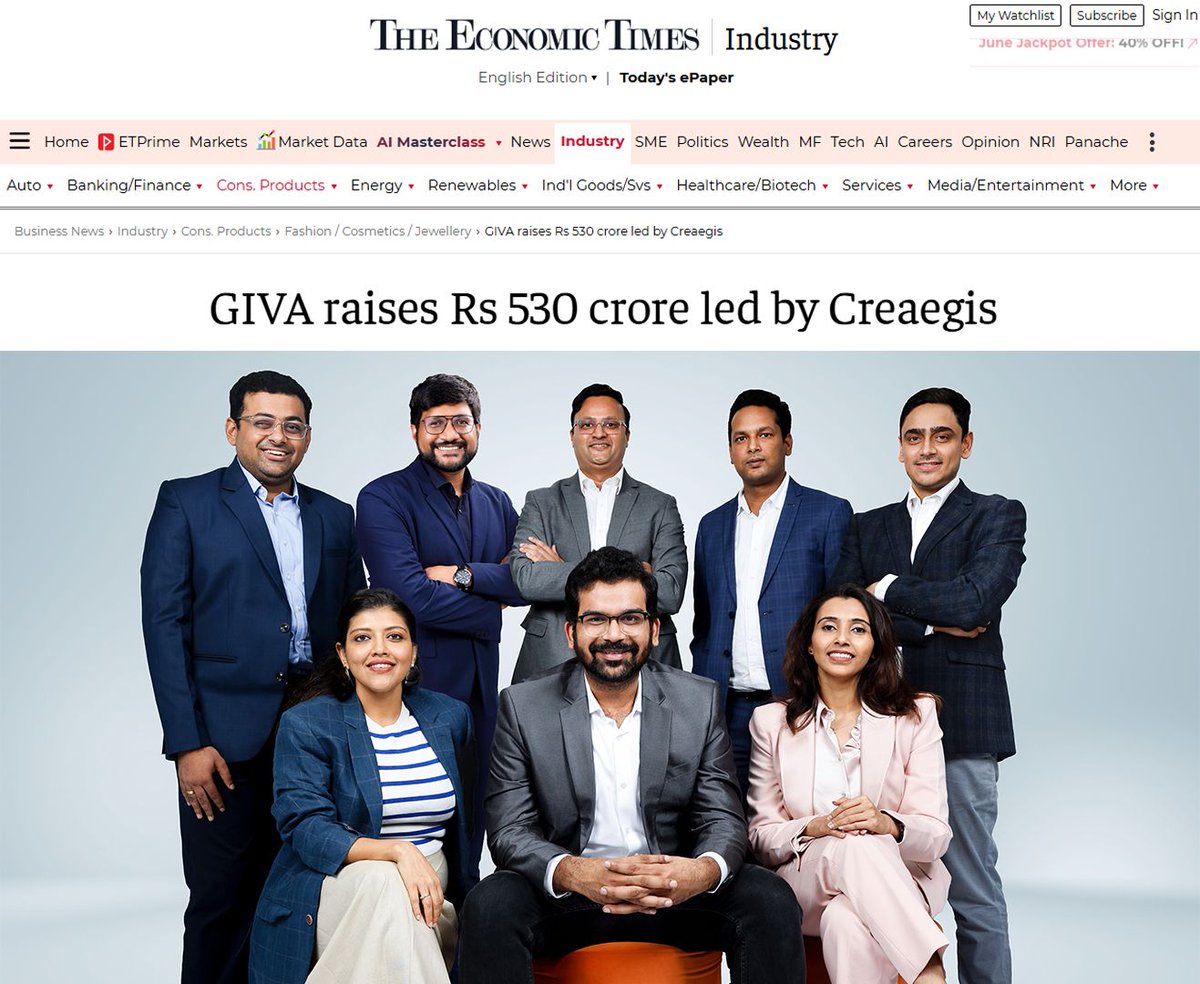We are super happy to share that our portfolio company Giva has raised ₹530 Cr in a Series C funding round led by Creaegis!

Giva, based in Bangalore and now with 200+ stores across India, has grown into one of the country’s leading fine jewellery brands, offering silver, gold,