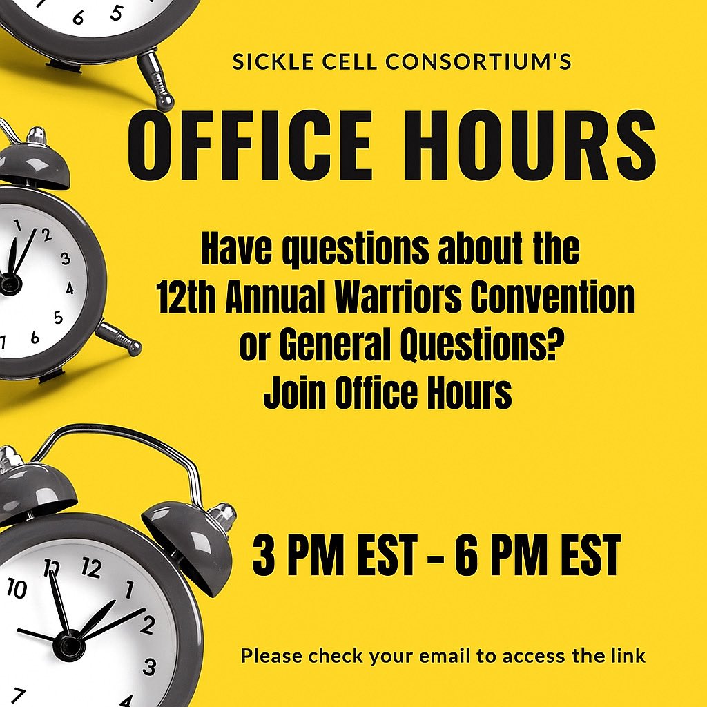 📣 Got questions about the 12th Annual Warriors Convention or anything SC3-related?

Join us TODAY during Office Hours from 3 PM–6 PM EST to get answers, updates, and connect directly with our team! 💬🕒

📨 Partners: Check your email for the Zoom link or DM us directly for link