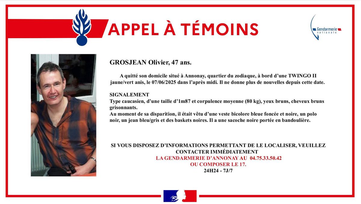 🚨 APPEL À TÉMOINS lancé par la gendarmerie de l'Ardèche 👇