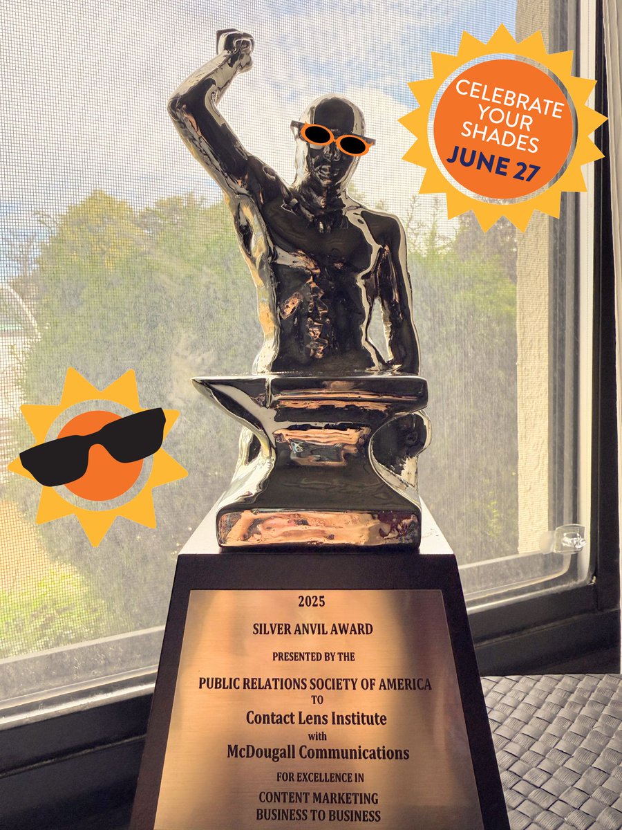 Our Silver Anvil guy is ready for #NationalSunglassesDay, and so are we! We’re celebrating this <a href="/opticalindustry/">The Vision Council</a> campaign about sunglasses for UV protection while supporting our clients <a href="/CooperVision/">CooperVision</a>, RevitalVision, and <a href="/CLInstituteUSA/">Contact Lens Institute</a> at #OptometrysMeeting.