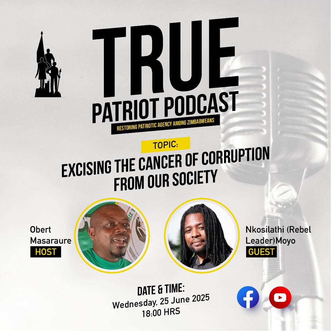 We are live at exactly 1800hrs.

youtube.com/@truepatriotzw…