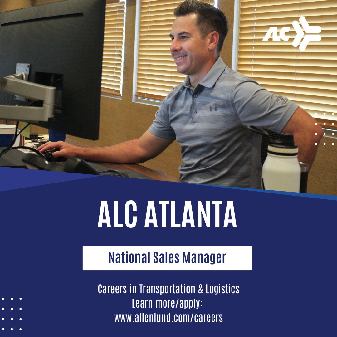 ALC Atlanta is hiring! 

To learn more/apply, click here: bit.ly/4l1AnvI

#AllenLund #Hiring #3PL #sales #logistics #transportation #supplychain #freight #transportationindustry #nationalsalesmanager #familyowned #AtlantaGA #ALCAtlanta