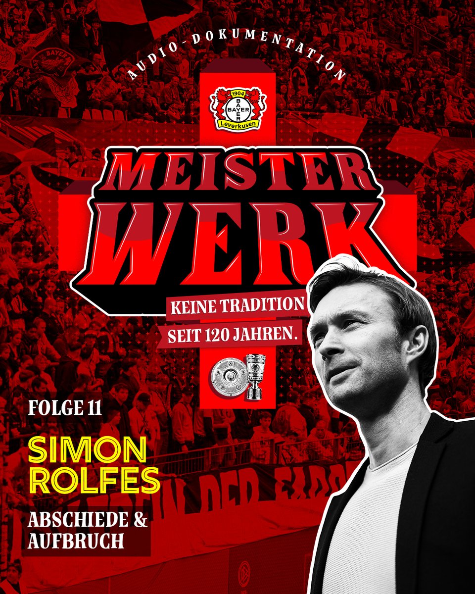 🎧 Podcast-Bonusfolge online! 

In Folge 11 von #MeisterWERK geben Fernando Carro und Simon Rolfes euch einen Ausblick in die Zukunft von #Bayer04. 

Außerdem trifft Lukas Hradecky auf dem Meister-Balkon in der BayArena zwei Bekannte aus der Meister-Folge. Hört rein - überall, wo