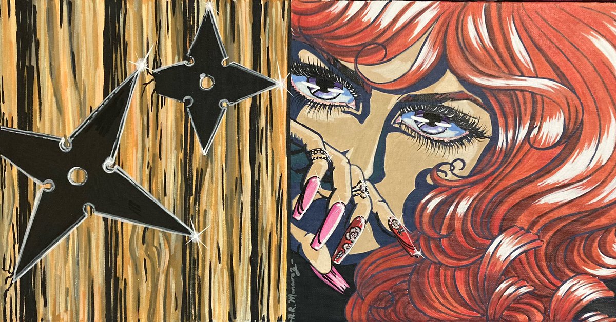 My latest artwork - an acrylic painting titled “Ex-Girlfriend, Leave Me Alone!” 2025. ©️MONAREZ