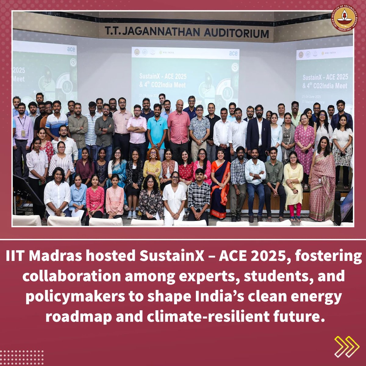 The <a href="/iitmadras/">IIT Madras</a> School of Sustainability recently hosted SustainX – ACE 2025 and the 4th CO2India Meet in collaboration with WRI India and the CO2India Network. Held from 21st to 24th June, the national meet brought together over 200 experts, policymakers, researchers, and