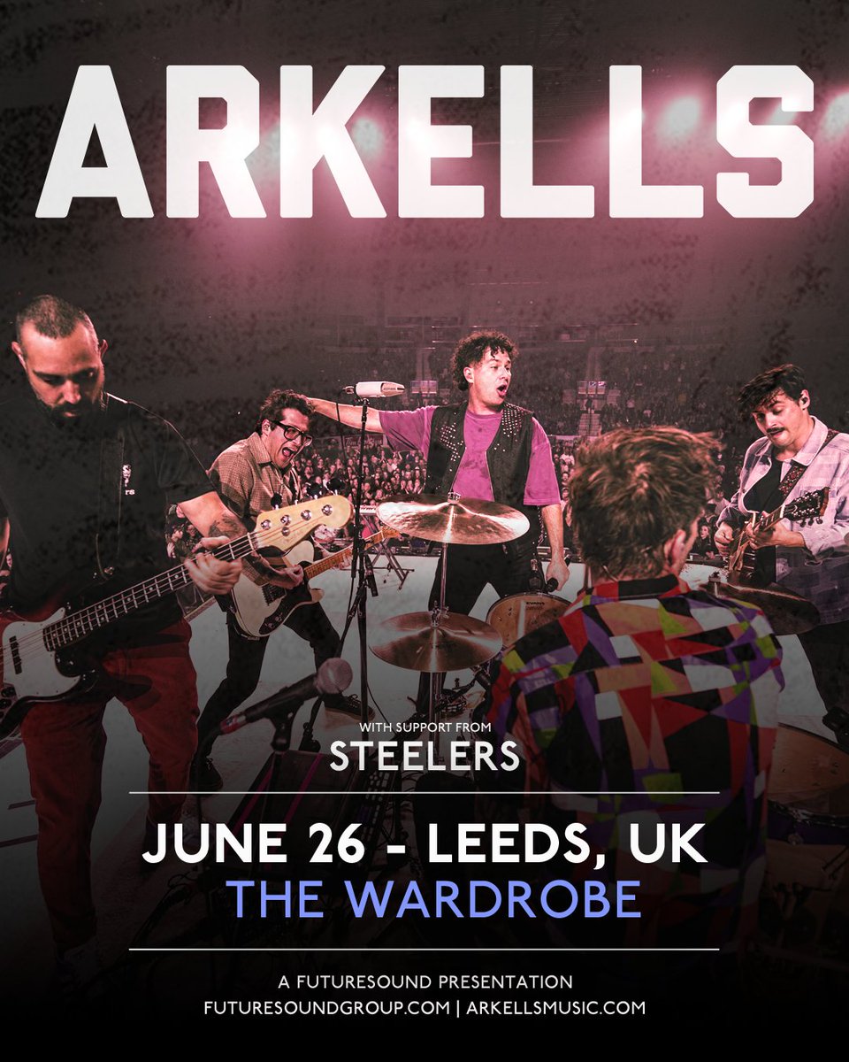 Futuresoundshow's tweet image. TOMORROW NIGHT! Canadian indie rock titans @arkellsmusic head to @wardrobeleeds with special guests, fast-emerging indie outfit Steelers who've just been added to the lineup!
It's gonna be a cracker - remaining tickets below 🎟️
futuresound.seetickets.com/event/arkells/…