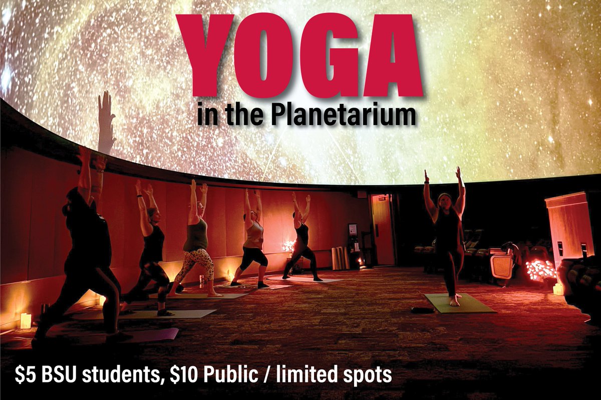 ✨Yoga in the #Planetarium is coming to #BallState starting August 13! Connect with the universe through accessible Vinyasa #yoga, where people of all experience levels can move under the stars during astronomy-themed practices. 

Learn more &amp; register at bsu.edu/web/planetariu…