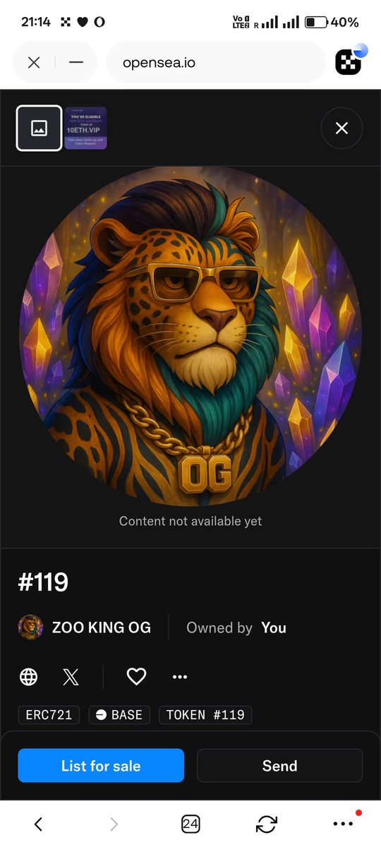 theekuchhi's tweet photo. @zooglobal Looks dope 🦁
Thank you @zooglobal
#ZooEcosystem #BASE #NFT #Opensea #ZOO #NFT #NFTCommunity https://t.co/trOzeLjHMz