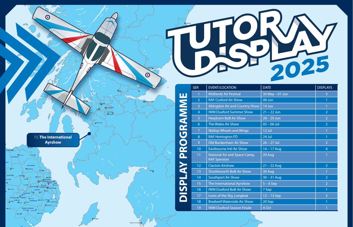 RAFTutorDisplay's tweet photo. Here it is the definitive list of Tutor Displays this year!  Where are you seeing us this year?
#betterlatethannever😁 #tutordisplay https://t.co/hDmMWkZFDc