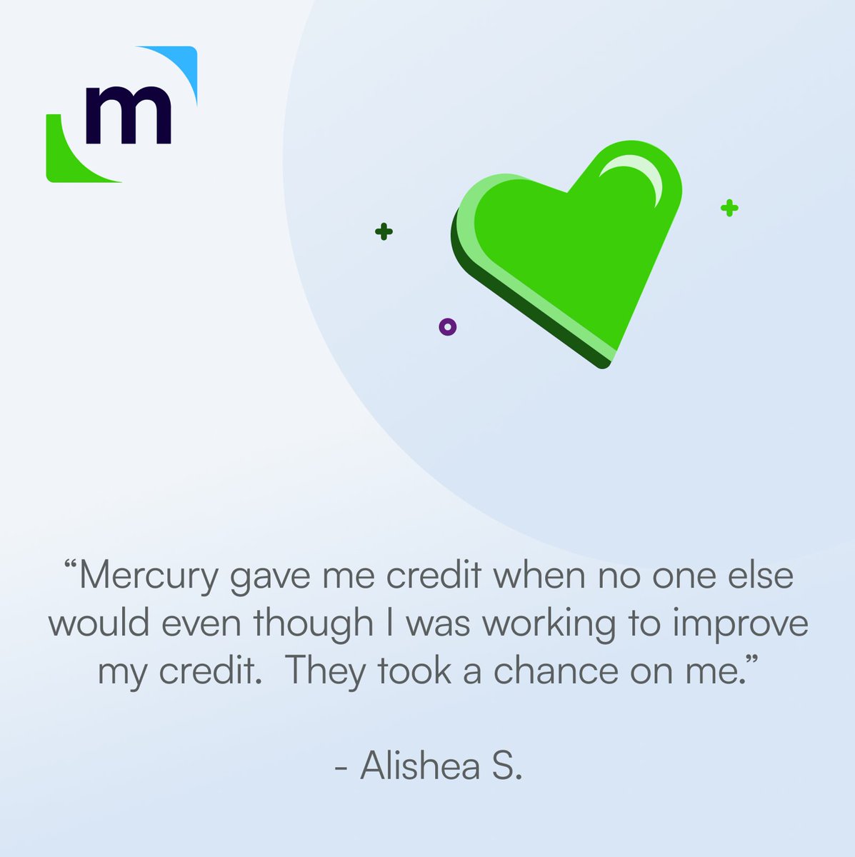 We believe in you, and we hope you believe in yourself too, Alishea!